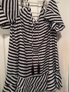 torrid Nightmare Before Christmas Off-Shoulder Coverup with Tassel Tie